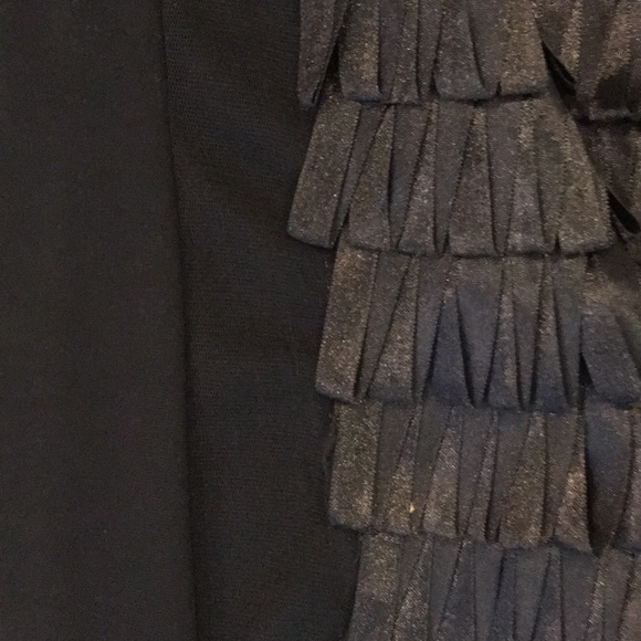 Ruffle and gemstone black midi dress - Picture 6 of 9